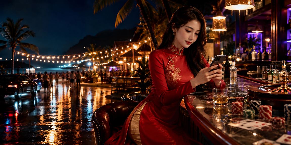 Người dùng tại Phú Quốc trải nghiệm cá cược thể thao trên điện thoại di động ban đêm